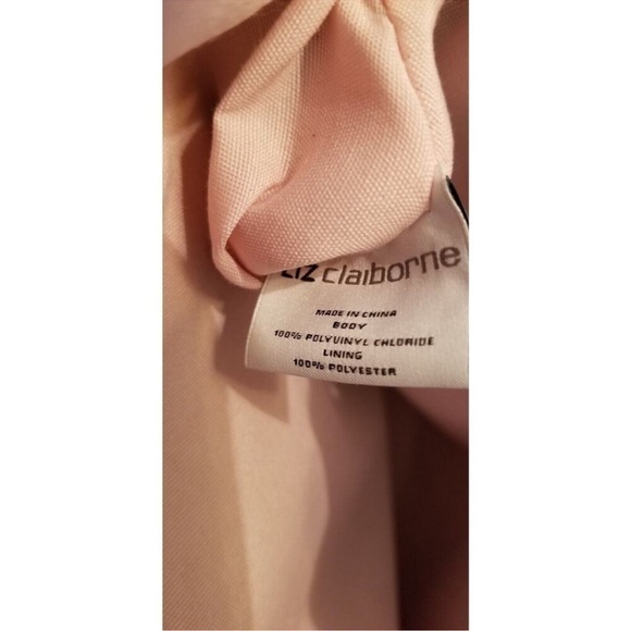 Liz Claiborne Floral Handbag Faux Leather Faux Wood Handle - Picture 5 of 5